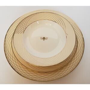 Mary Kay Golden Anniversary Bumble Bee 3 Piece Place Setting 2 Plates 1 Bowl